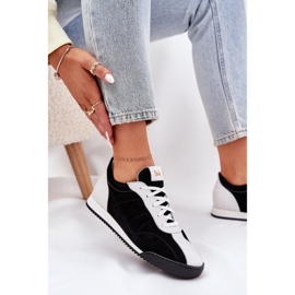 Laura Messi 2935 zapatos deportivos de cuero para mujeres negro 6