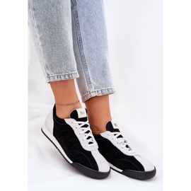 Laura Messi 2935 zapatos deportivos de cuero para mujeres negro 8