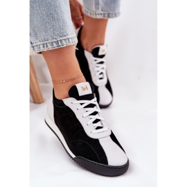 Laura Messi 2935 zapatos deportivos de cuero para mujeres negro 9