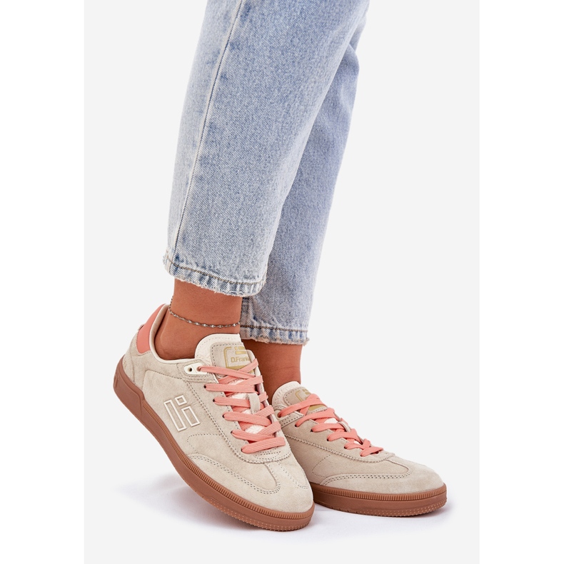 Zapatillas deportivas de gamuza zapatillas para mujeres d.franklin DFSH387005 beige 1