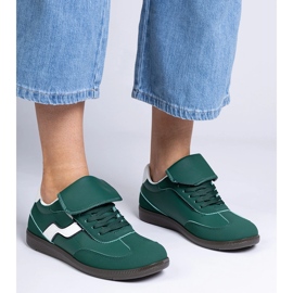 Zapatillas de zapatillas verdes con cordones bajos 2