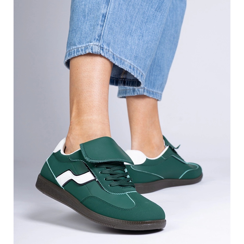Zapatillas de zapatillas verdes con cordones bajos 1 Zapatillas de zapatillas verdes con cordones bajos 1