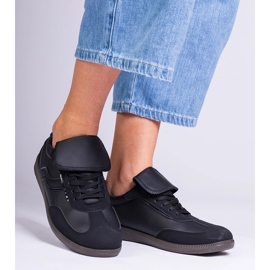 Zapatillas negras con cordones bajos negro 3