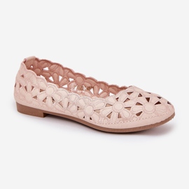Ballerinas para niños abiertas con brillo rosa rosado 4