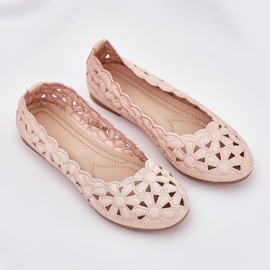 Ballerinas para niños abiertas con brillo rosa 2