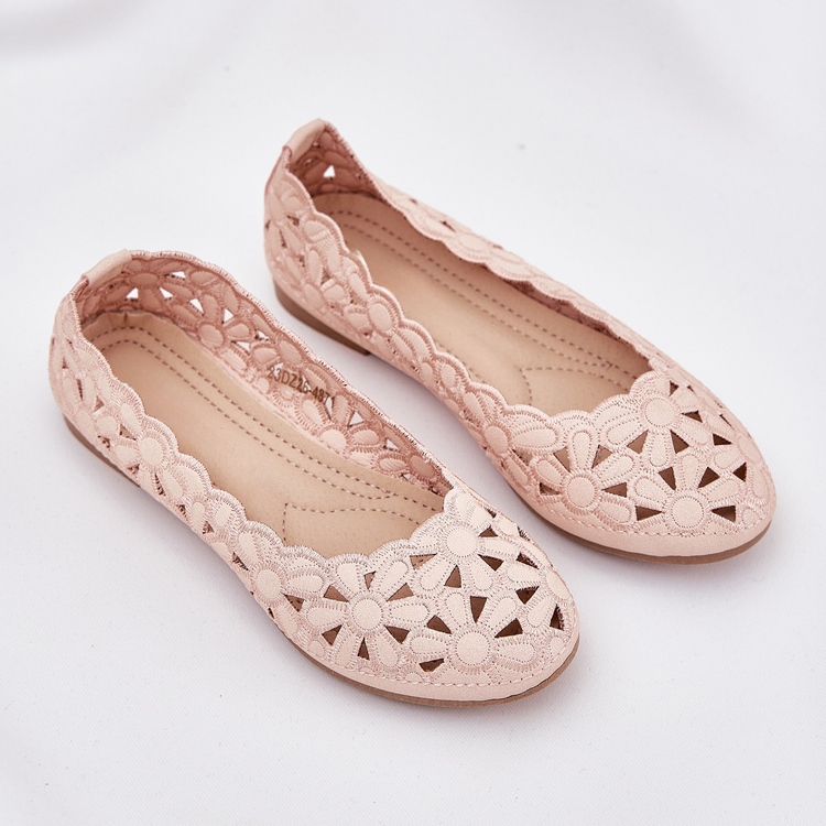 Ballerinas para niños abiertas con brillo rosa 2