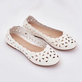 Ballerinas para niños abiertas con brillo blanco 2