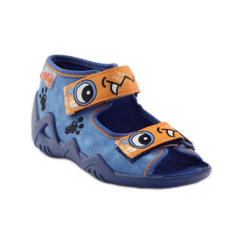 Pantuflas Velcro Befado Azul 250p065 naranja 1