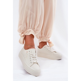 Zapatillas de deporte femenino en la plataforma con eco cuero big star rr274a297 beige ligero 2