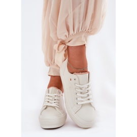 Zapatillas de deporte femenino en la plataforma con eco cuero big star rr274a297 beige ligero 3