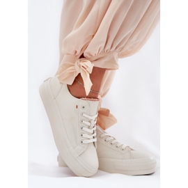 Zapatillas de deporte femenino en la plataforma con eco cuero big star rr274a297 beige ligero 7