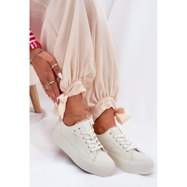 Zapatillas de deporte femenino en la plataforma con eco cuero big star rr274a297 beige ligero 8