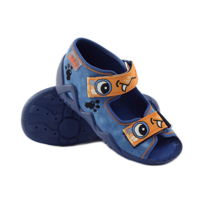Pantuflas Velcro Befado Azul 250p065 naranja 3