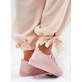 Zapatillas de deporte femenino en plataforma con eco cuero big star rr274a294 rosa rosado 7