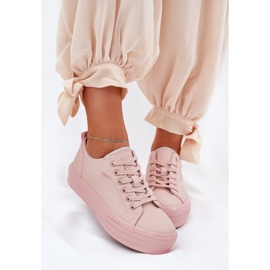 Zapatillas de deporte femenino en plataforma con eco cuero big star rr274a294 rosa rosado 8