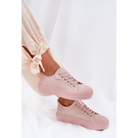 Zapatillas de deporte femenino en plataforma con eco cuero big star rr274a294 rosa rosado 9