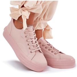 Zapatillas de deporte femenino en plataforma con eco cuero big star rr274a294 rosa rosado 11