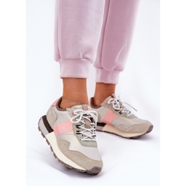 Zapatillas de gamuza femenina Big Star RR274243 Sistema de rosa gris de polro rosado 7