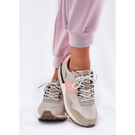 Zapatillas de gamuza femenina Big Star RR274243 Sistema de rosa gris de polro rosado 8