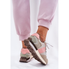 Zapatillas de gamuza femenina Big Star RR274243 Sistema de rosa gris de polro rosado 11