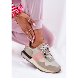 Zapatillas de gamuza femenina Big Star RR274243 Sistema de rosa gris de polro rosado 12