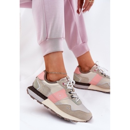 Zapatillas de gamuza femenina Big Star RR274243 Sistema de rosa gris de polro rosado 14