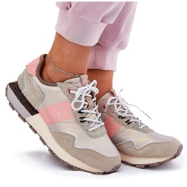 Zapatillas de gamuza femenina Big Star RR274243 Sistema de rosa gris de polro rosado 15