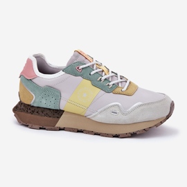 Zapatillas de ante mujeres Big Star RR274244 Sistema de color amarillo gris de alta polla 4