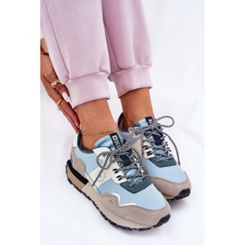 Zapatillas de ante mujeres Big Star RR274245 Sistema de alta polrogo Gray-Blue azul 9