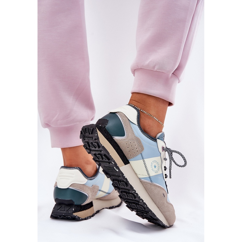 Zapatillas de ante mujeres Big Star RR274245 Sistema de alta polrogo Gray-Blue azul 2