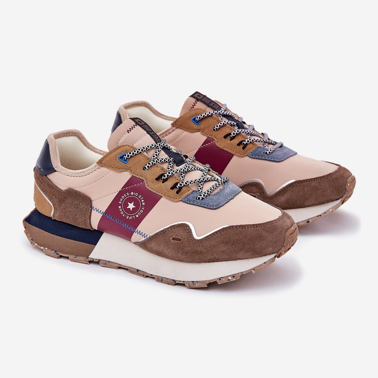 Zapatillas de ante para hombres en el sistema de beige Hi-Polish Big Star RR174475 1