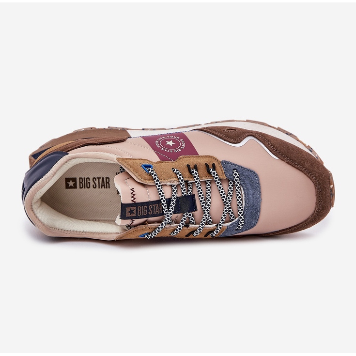 Zapatillas de ante para hombres en el sistema de beige Hi-Polish Big Star RR174475 2