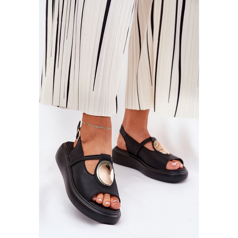 Sandalias de mujer de cuero S.Barski GR51-603 Negro 2