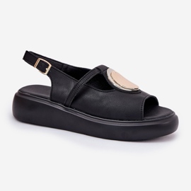 Sandalias de mujer de cuero S.Barski GR51-603 Negro 4