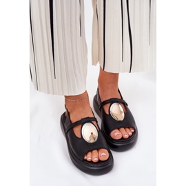 Sandalias de mujer de cuero S.Barski GR51-603 Negro 5