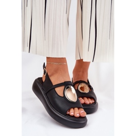 Sandalias de mujer de cuero S.Barski GR51-603 Negro 6