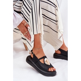 Sandalias de mujer de cuero S.Barski GR51-603 Negro 7