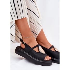 Sandalias de mujer de cuero S.Barski GR51-603 Negro 8