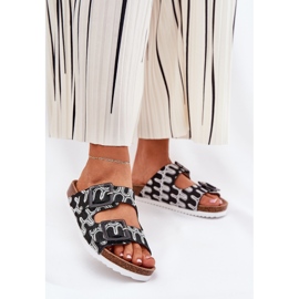 S.Barski Chanclas para mujeres con hebillas y brillo S. Barski RB51-006 Negro 2