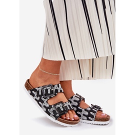 S.Barski Chanclas para mujeres con hebillas y brillo S. Barski RB51-006 Negro 1