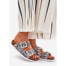 S.Barski Chanclas para mujeres con hebillas y brillo S. barski RB51-006 beige 1