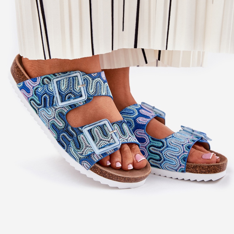 S.Barski Flip Flip Flip con hebillas y brillo S. Barski RB51-006 Azul 1