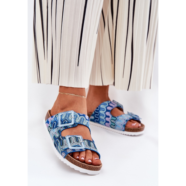 S.Barski Flip Flip Flip con hebillas y brillo S. Barski RB51-006 Azul 2