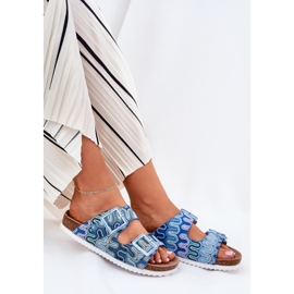S.Barski Flip Flip Flip con hebillas y brillo S. Barski RB51-006 Azul 6