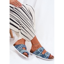 S.Barski Flip Flip Flip con hebillas y brillo S. Barski RB51-006 Azul 7