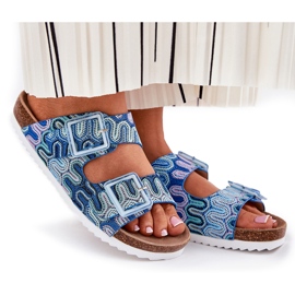 S.Barski Flip Flip Flip con hebillas y brillo S. Barski RB51-006 Azul 8