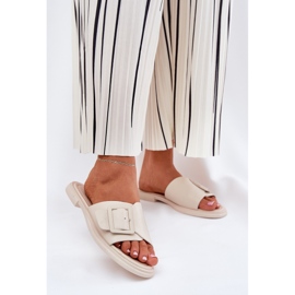 S.Barski Flip de cuero para mujeres con una hebilla de beige SJ2302-01 de D&amp;A 2