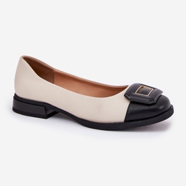 S.Barski Ballerinas de cuero con decoración D&amp;A MK51-059 beige 4