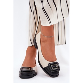 S.Barski Ballerinas de cuero con decoración D&amp;A MK51-059 beige 5