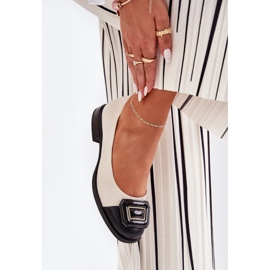 S.Barski Ballerinas de cuero con decoración D&amp;A MK51-059 beige 7